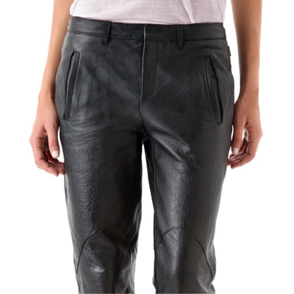 Helmet Lang Leather Capris - Picture 2 of 7